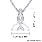 Sterling Silver Northern Right Whale Tail Pendant TPD5153 - Pendant